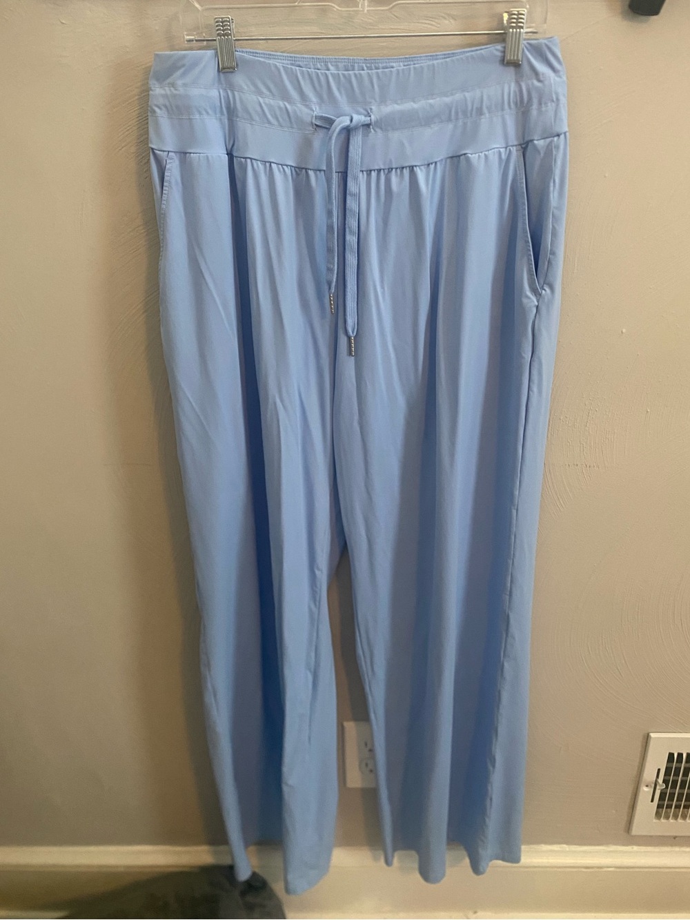 Light Blue Drawstring Wide Leg Pants
